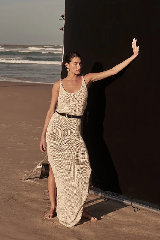 Early Bird Offer HEIDI CREAM MARLE KNIT MAXI DRESS