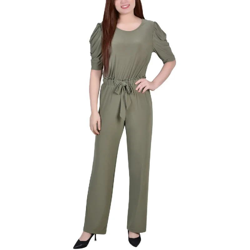 Versatile Wardrobe Essentials NY Collection Womens Knit Elbow Sleeves Jumpsuit