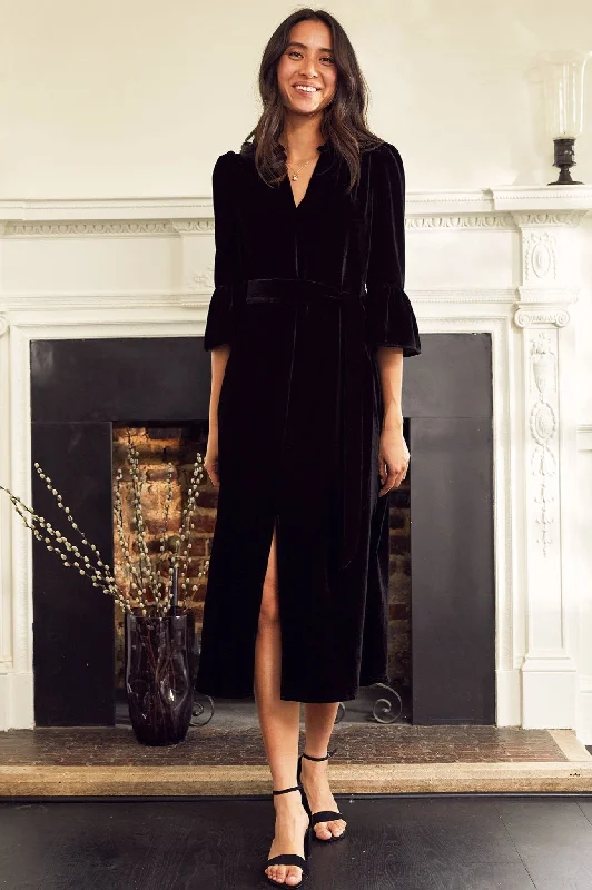 Seasonal Picks Astrid Velvet Dress | Black