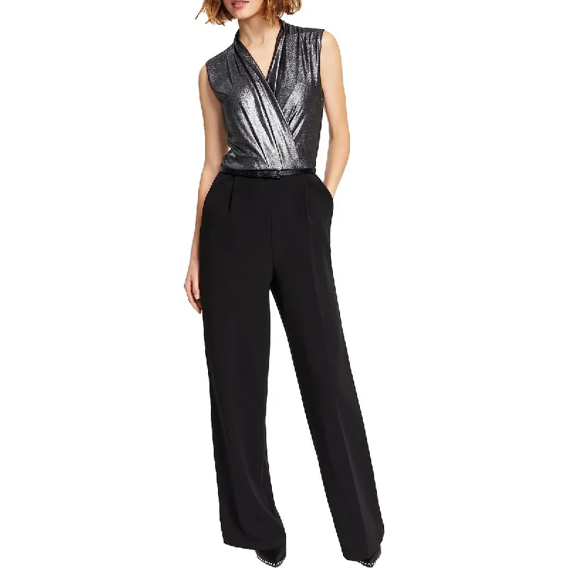 Buy More, Save More Tommy Hilfiger Womens Glitter Wide Leg Jumpsuit