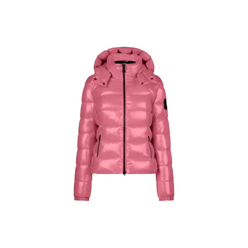 Edgy Fashion Women's Cosmary Hooded Puffer Jacket in Bloom Pink