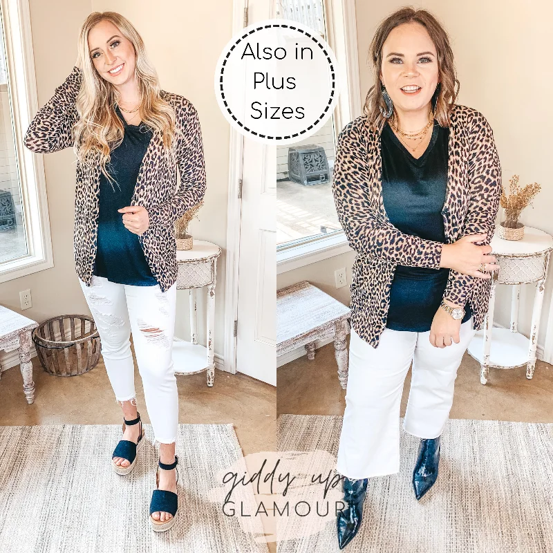 Save Big Coffee Dates Button Up Sweater Cardigan in Leopard