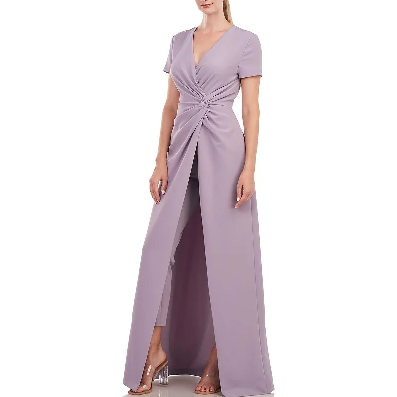 Elegant Fashion Kay Unger New York Womens Gathered Walk-Thru Jumpsuit