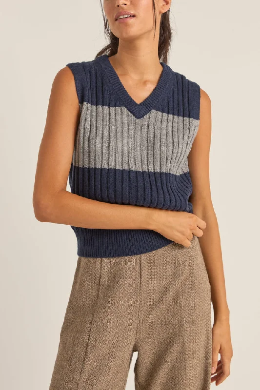 Women's Clothing Online Rhythm Gatwick Sweater Vest - NAVY