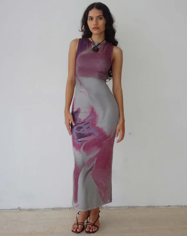 Insane Discount Onslaught Fayola Printed Maxi Dress in Pink Anatomy of Nature