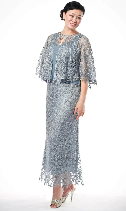 Hot Picks Soulmates C80312 - Beaded Lace Cape Top And Skirt Set