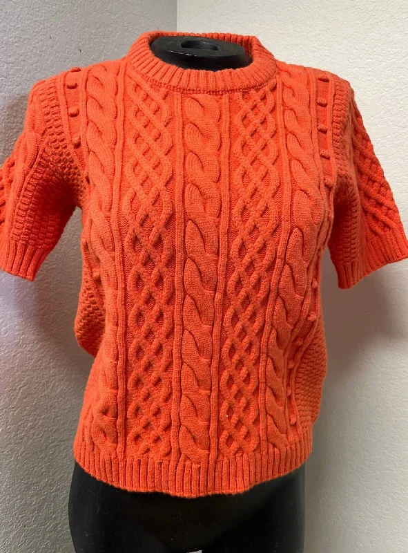 Wardrobe Refresh Yasmin Cableknit Sweater in Orange