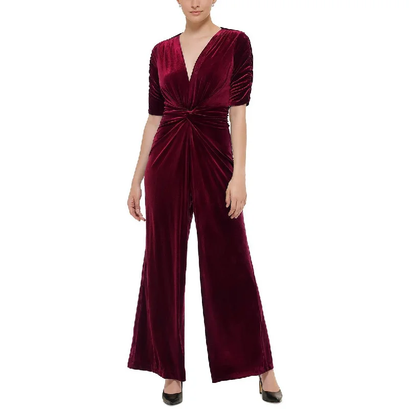 Comfortable Casual Wear Vince Camuto Womens Velvet Knot Front Jumpsuit