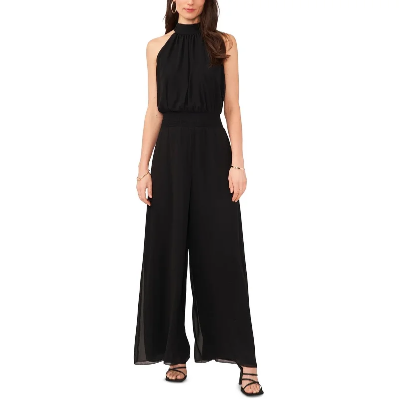 Women Wear Boutique Vince Camuto Womens Georgette Smocked Jumpsuit