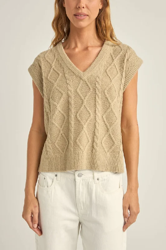 You'Ll Love Us Because Rhythm Juni Sweater Vest - LATTE