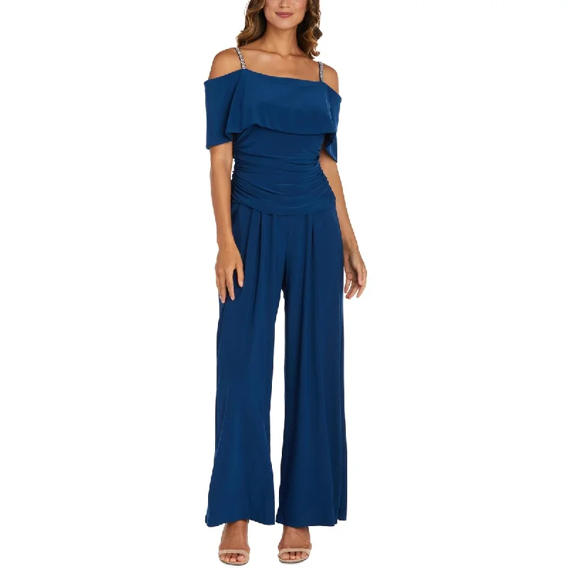 Style Streetwear R&M Richards Womens Embellished Wide-Leg Jumpsuit