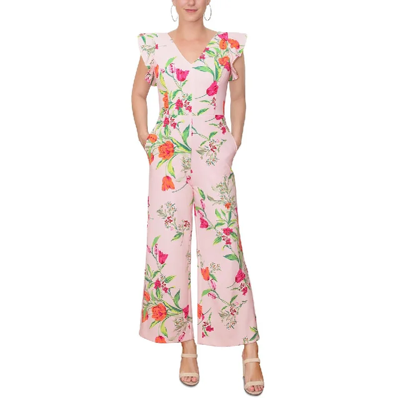 Snag Fabulous Fashion Bargains Rachel Rachel Roy Womens Floral Print V Neck Jumpsuit