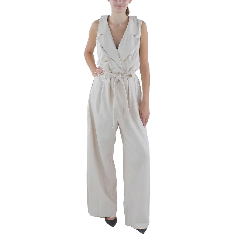 Plus Size Women's Fashion and Clothing Nanette Nanette Lepore Womens Wide Leg Sleeveless Jumpsuit