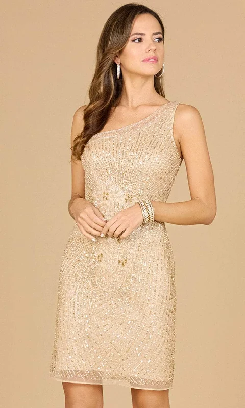 Comfortable Chic Lara Dresses 29105 - Beaded One Shoulder Cocktail Dress