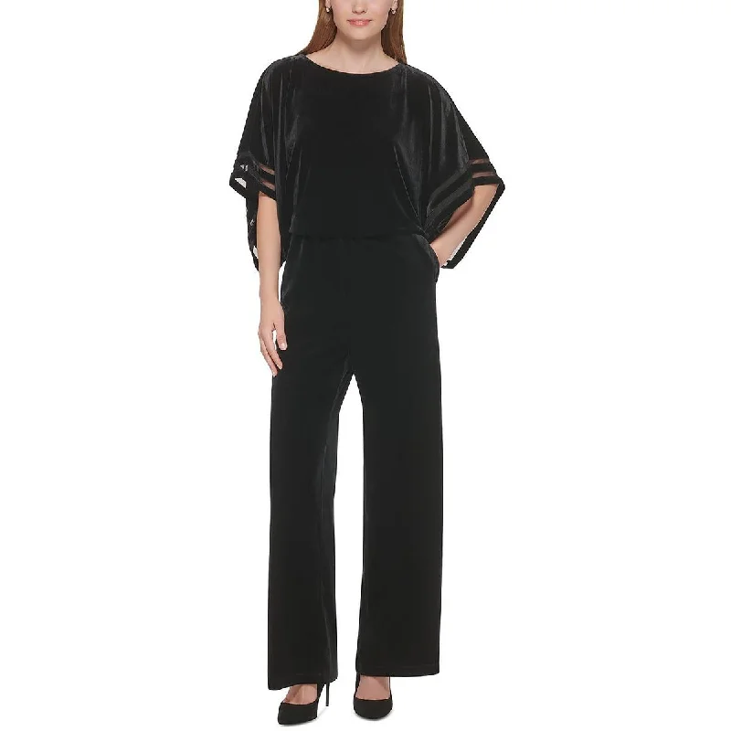 Casual Chic Jessica Howard Womens Velvet Drapey Jumpsuit