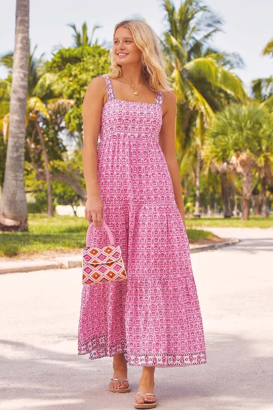 Special Occasion Wear Tabitha Maxi Dress | Pop Flower Pink/White