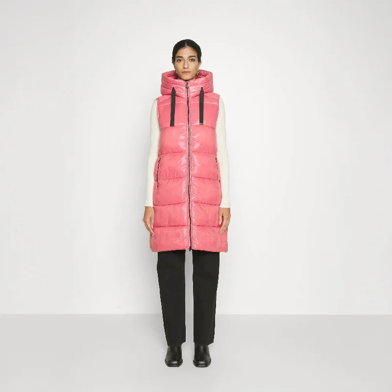 Quality Wear Woman's Iria Hooded Puffer Vest in Bloom Pink