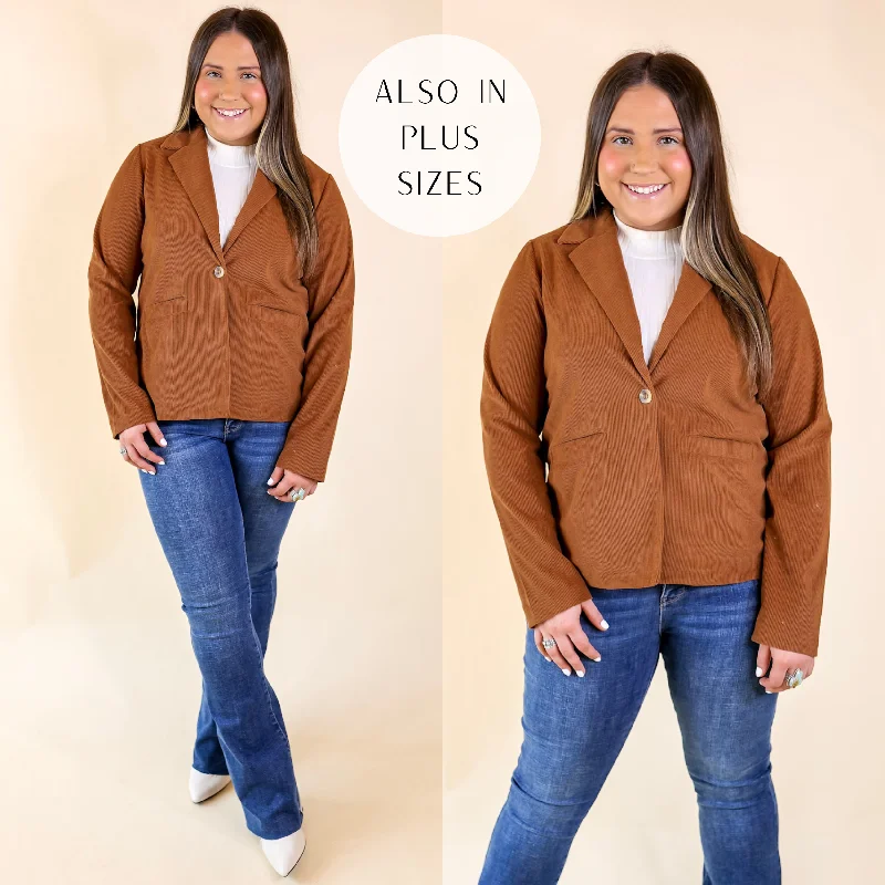 Casual Women's Clothing New York Groove Corduroy Blazer in Brown