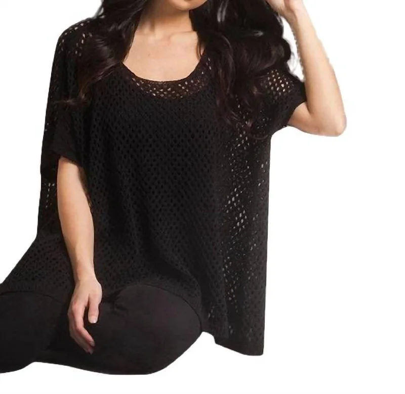 Casual Dresses for Women Crochet Poncho In Black