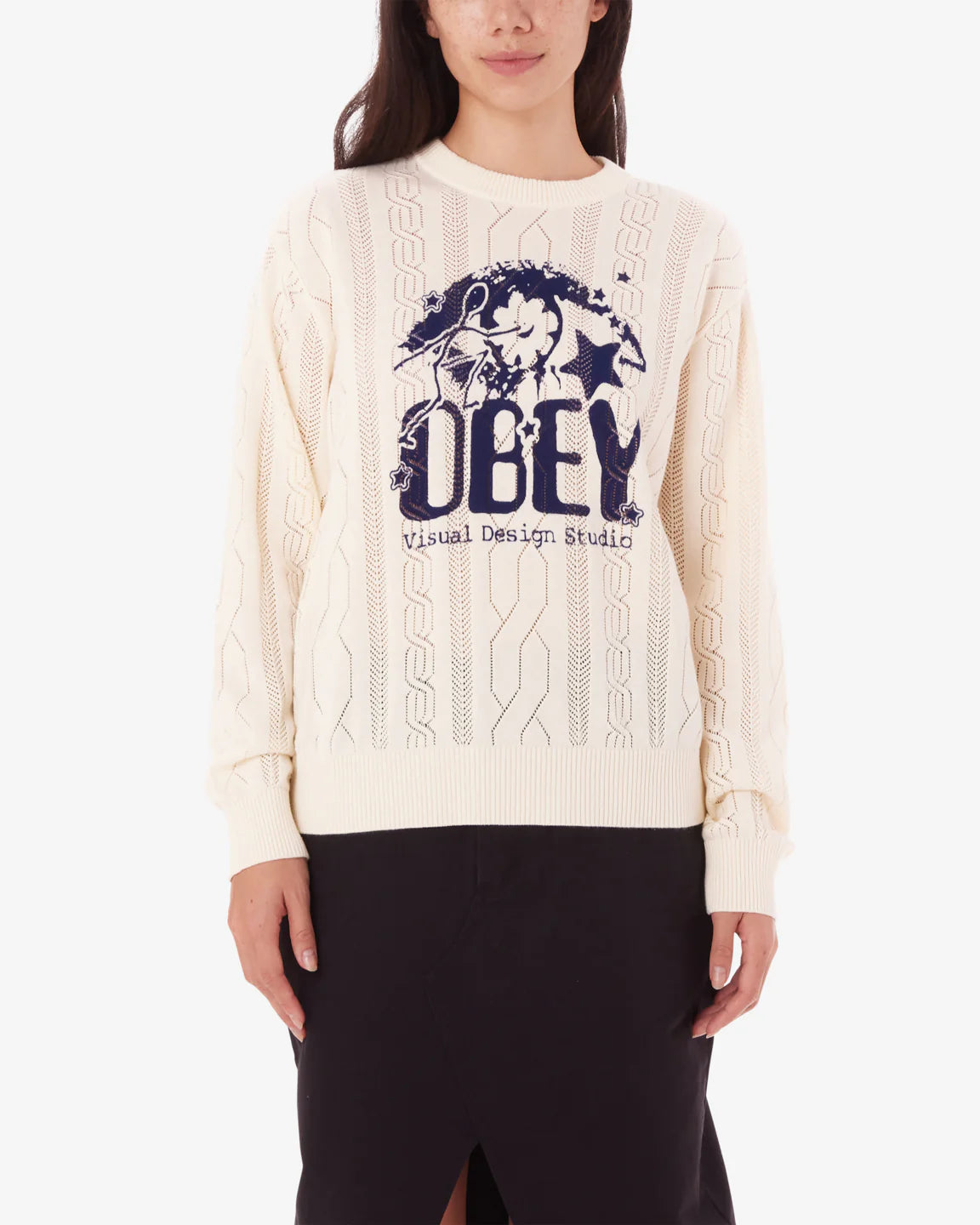 Flash Sale Starts Obey STUDIO CREWNECK SWEATER - UNBLEACHED