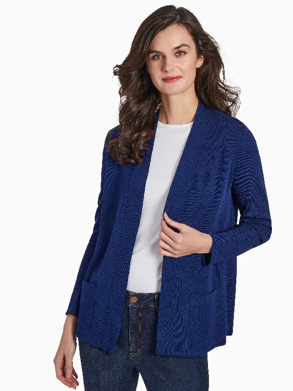 Women's Online Clothing Boutique Open Front Ribbed Icon Cardigan