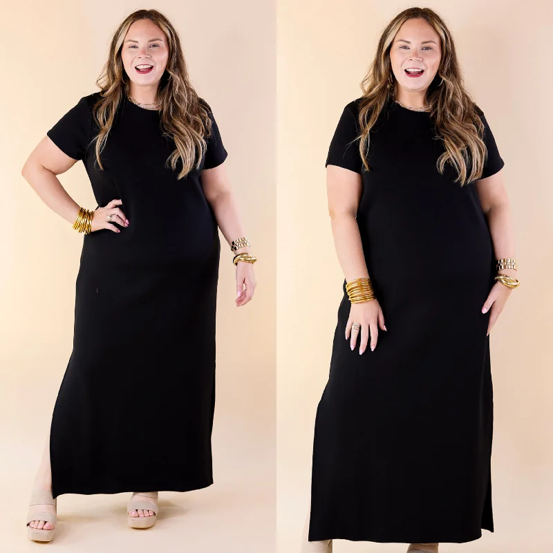 Casual Chic Clothing SPANX | AirEssentials Maxi T-Shirt Dress in Very Black