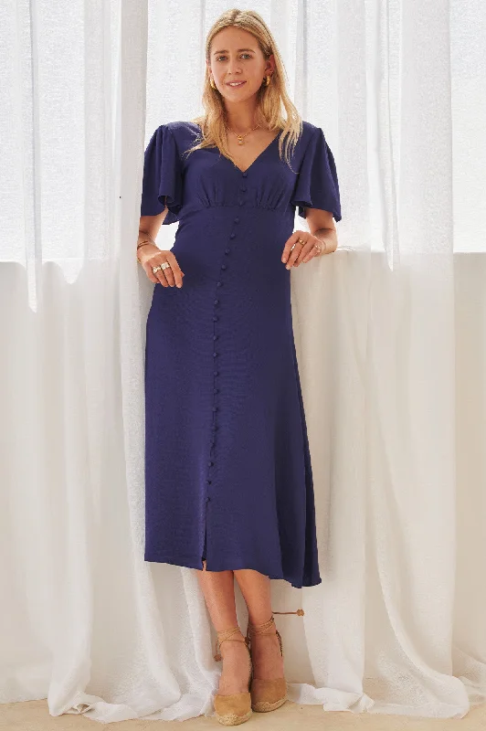 Fashion Sale Sally Anne Satin Dress | French Navy