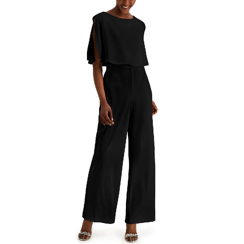 Modern Women's Wardrobe Essentials Connected Apparel Womens Petites Popover Wide Leg Jumpsuit