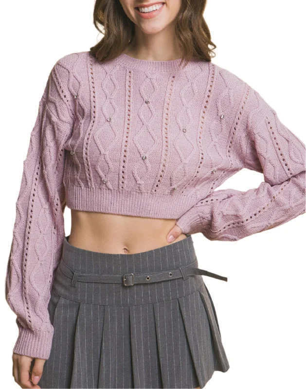 Women's Clothing Sale Online Cropped Stone Sweater