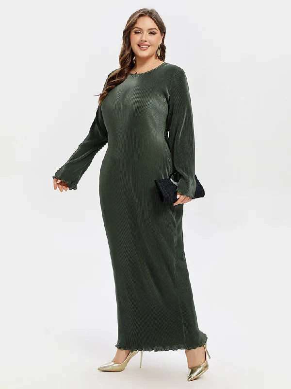 Comfort Centric Apparel Solid Round Neck Maxi Dress