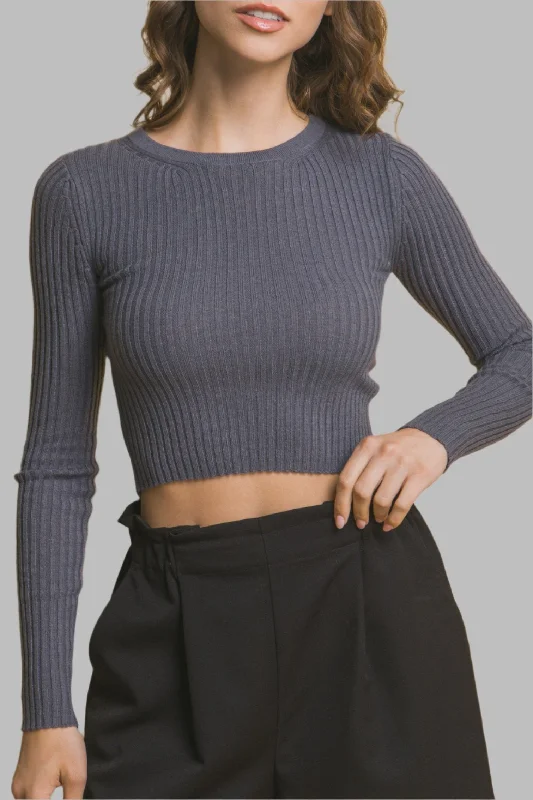 Trendy Women's Apparel for All Seasons Ribbed Cropped Sweater