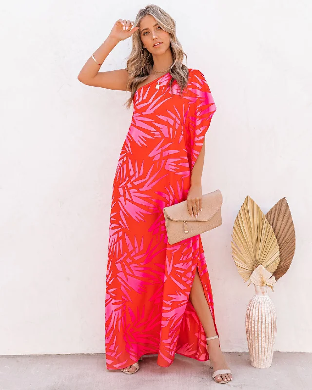 Fresh Styles, Fresh Deals Tropical Bliss One Shoulder Statement Maxi Dress