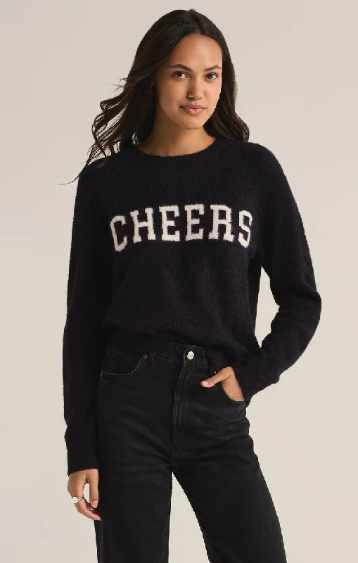 Trendy Outfits For Ladies Z-Supply Lizzy Cheers Sweater - BLACK