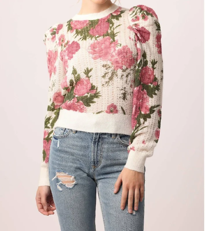 Fashion Forward Kailyn Floral Sweater in La Rose