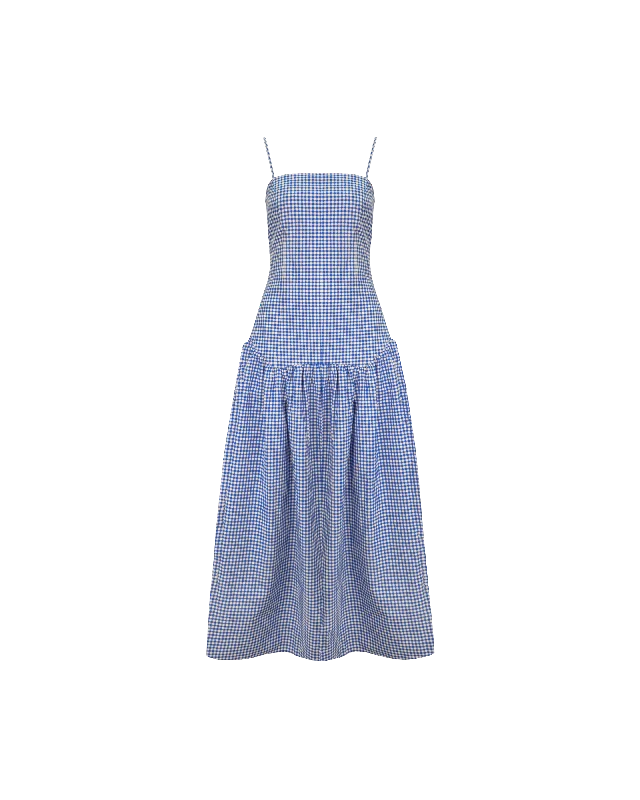 Flash Sale Event TRULLI MAXI DRESS COBALT GINGHAM