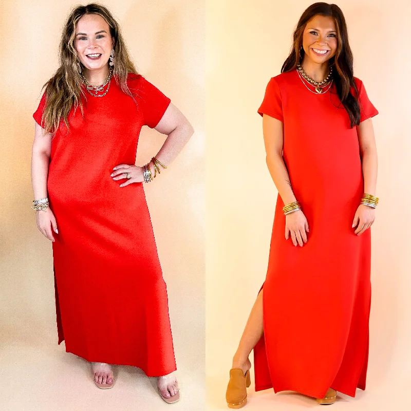 Day To Night Styles SPANX | AirEssentials Maxi T-Shirt Dress in Spanx Red