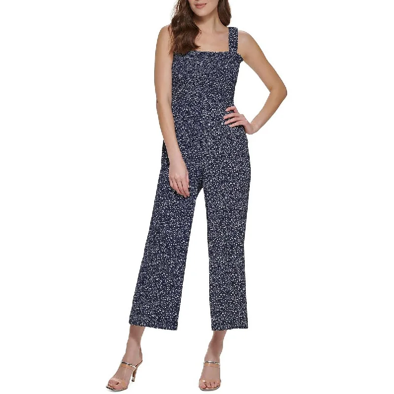 Elegant Style DKNY Womens Cropped Sleeveless Jumpsuit