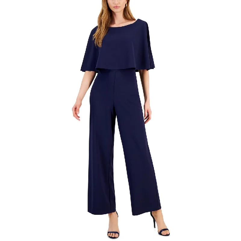 Dive Into Trendy Styles Connected Apparel Womens Cape Wide Leg Jumpsuit