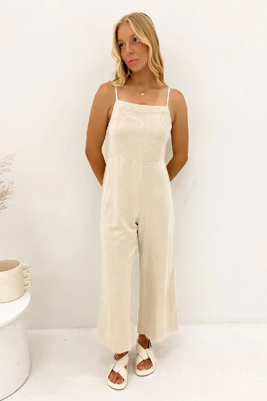 Vibrant Styles Classic Jumpsuit Oat