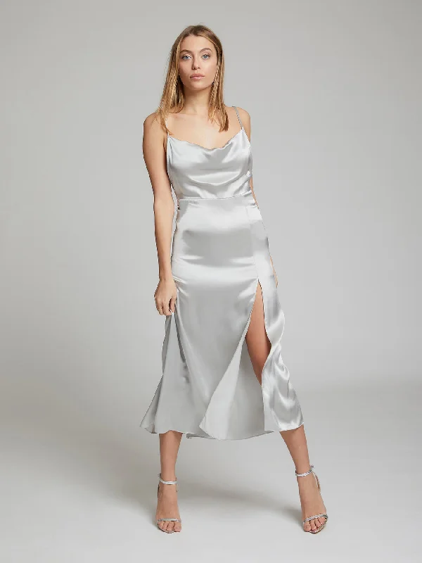 Online Shopping Boutiques Selah silk dress in silver