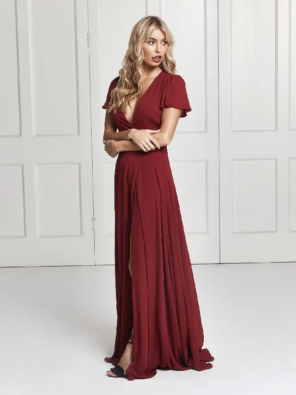 Effortless Chic Apparel Jeanne dress - Deep red