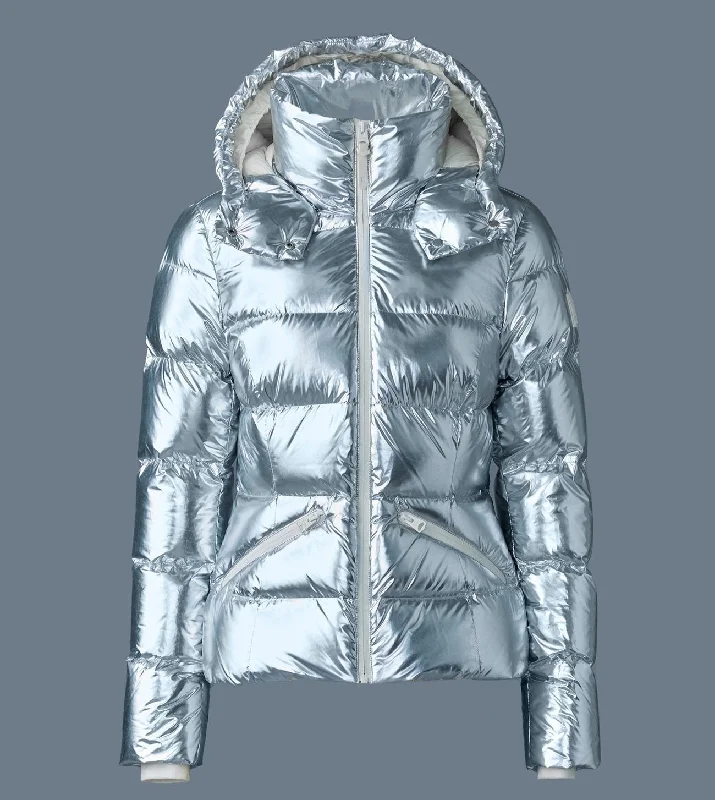 Step Ahead, Lead The Trend MADALYN-M Metallic laminate down jacket Silver