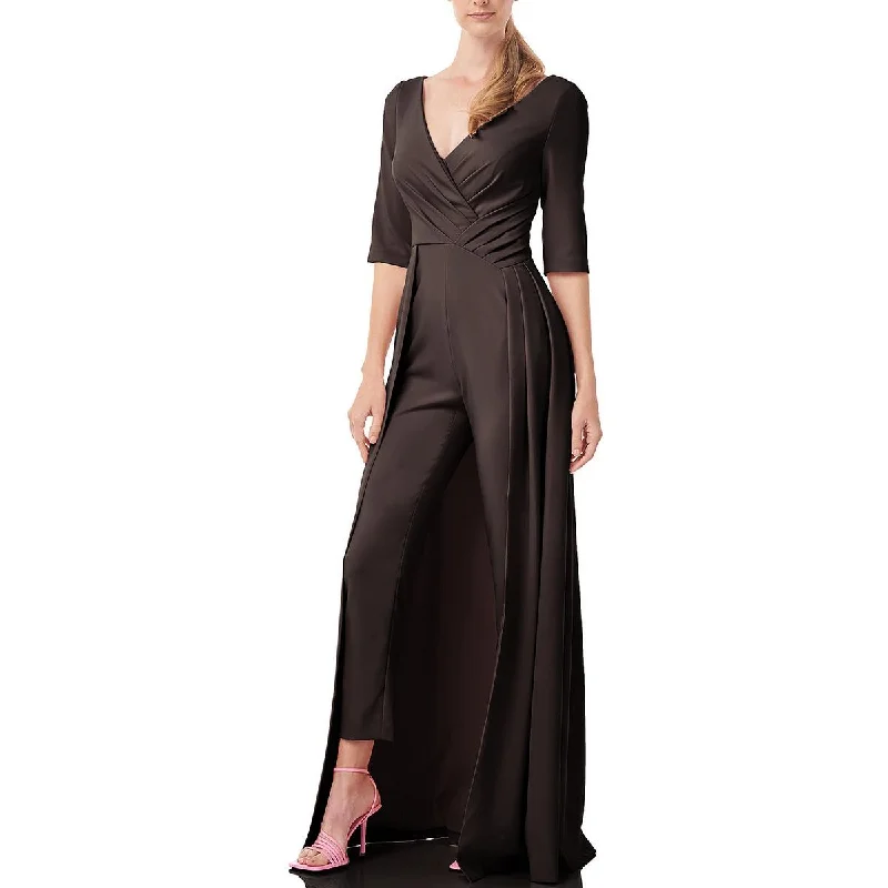 Graceful Fashion Kay Unger New York Womens Pleated Walk-Thru Jumpsuit