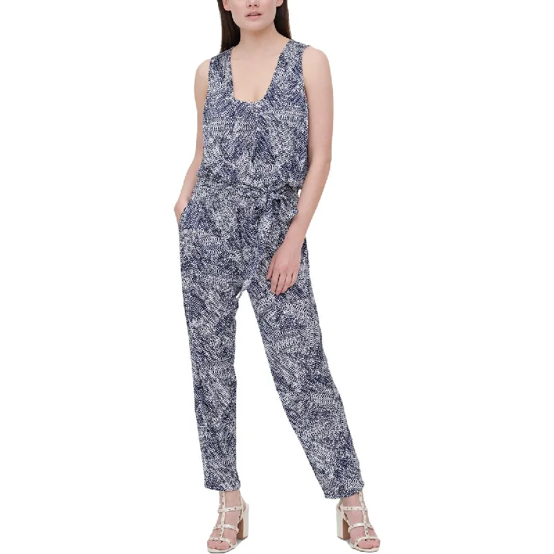 Women Wear Online DKNY Womens Printed Surplice Jumpsuit