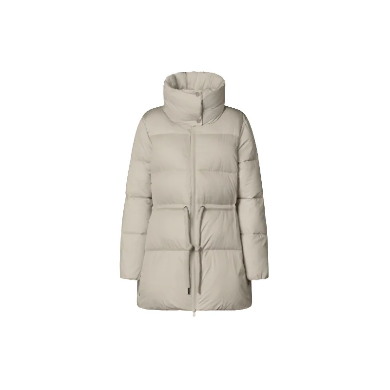 Save Big Woman's animal free puffer jacket Petunia in Rainy Beige