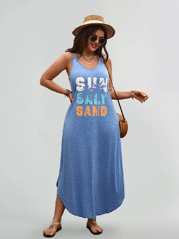 Special Offers, Don't Miss Letter Print V-Neck Cami Dress