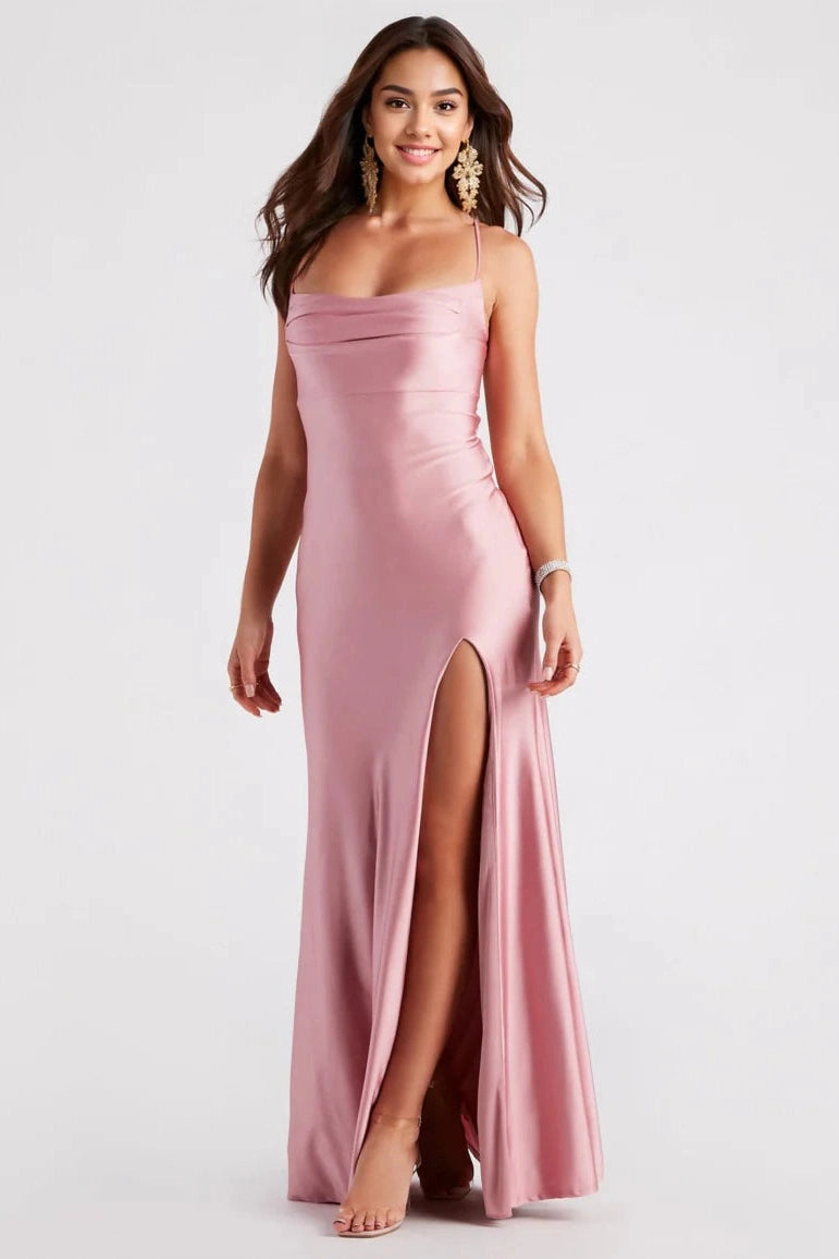 Fashion Forward A-Line High Slit Formal Dress