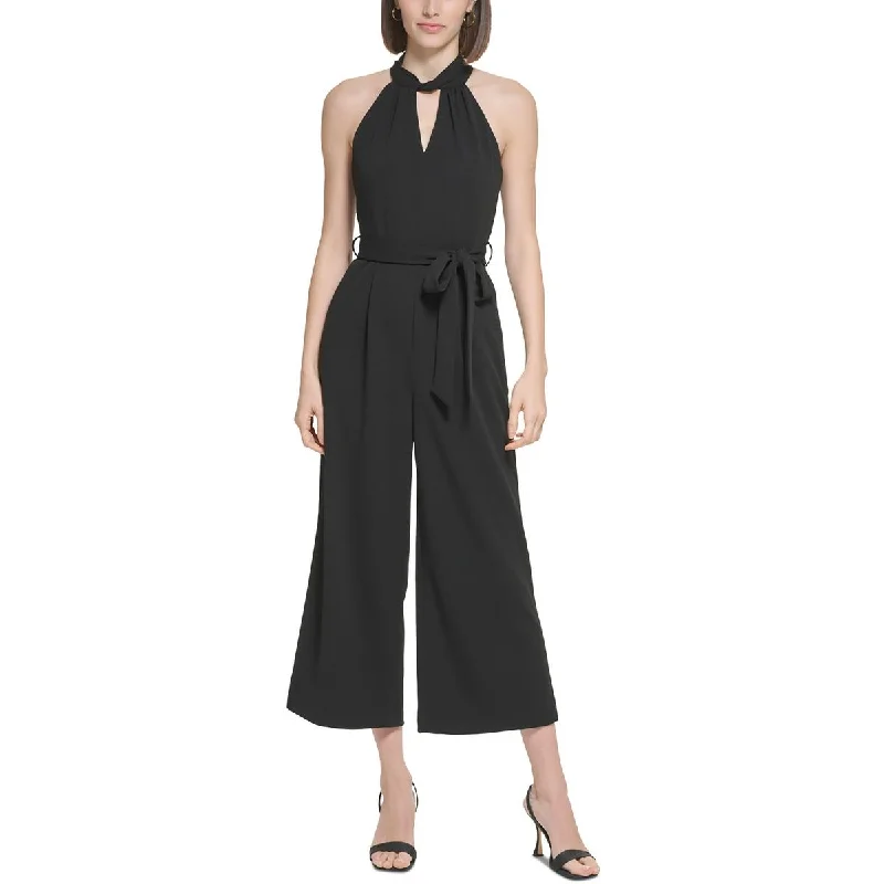 Trendy Women's Collection Calvin Klein Womens Petites Keyhole Neckline Cropped Jumpsuit