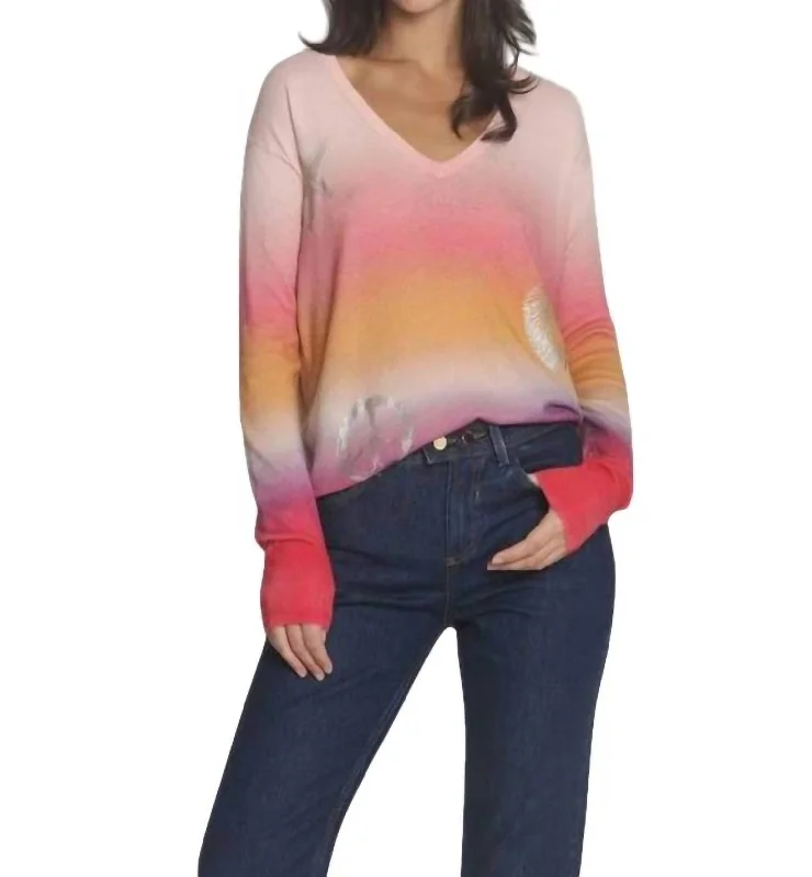 Quality Wear Bali Sunset Top In Pink Ombre