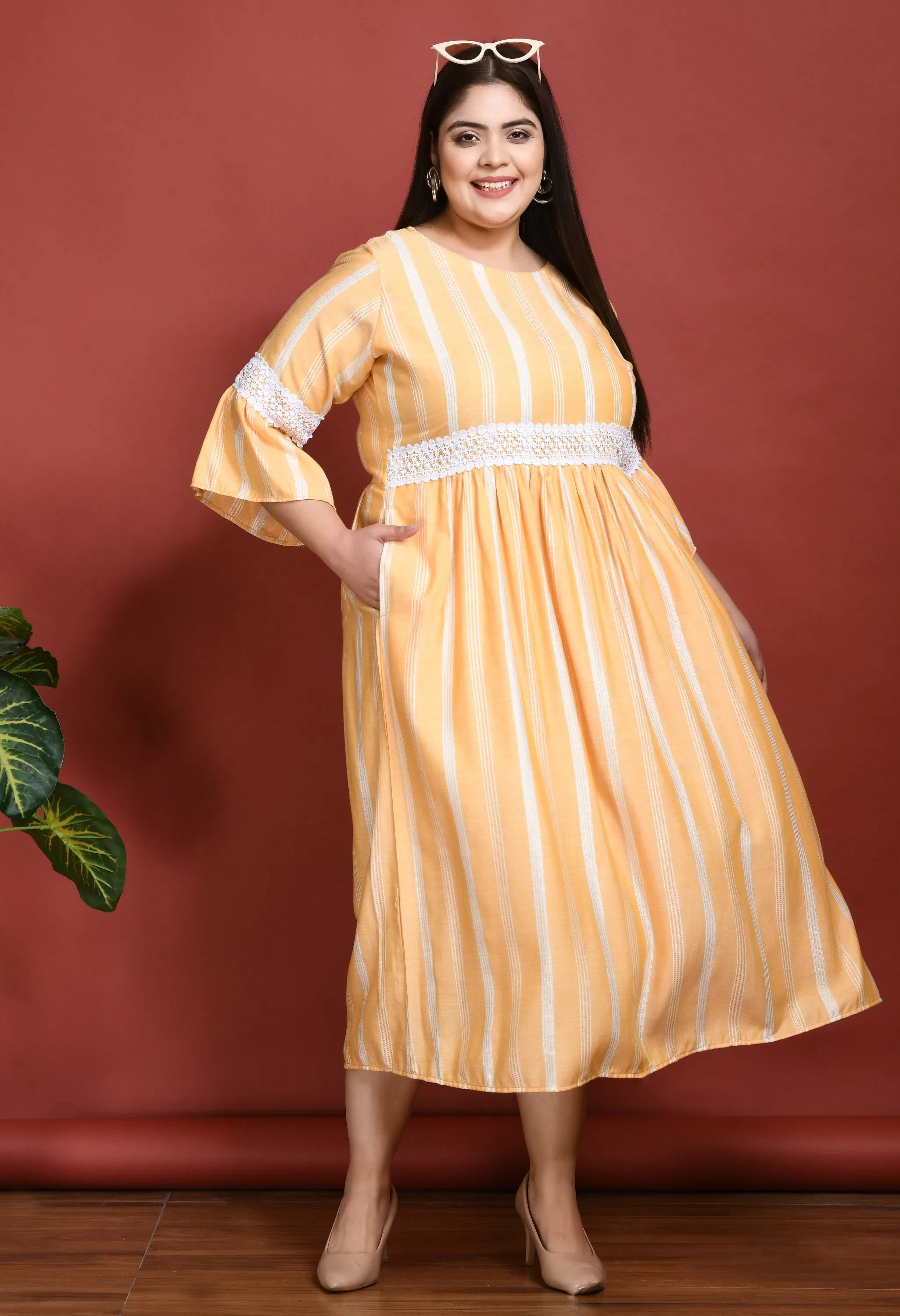 Laid-Back Elegance Women Solid Plus Size Yellow Jumpsuits & Sets